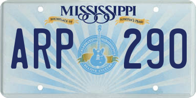 MS license plate ARP290