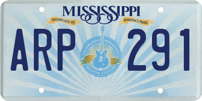MS license plate ARP291