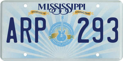MS license plate ARP293