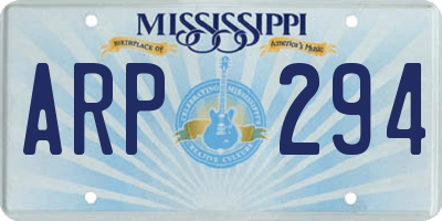 MS license plate ARP294