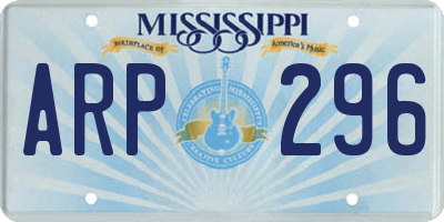 MS license plate ARP296