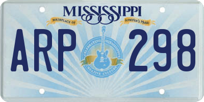 MS license plate ARP298