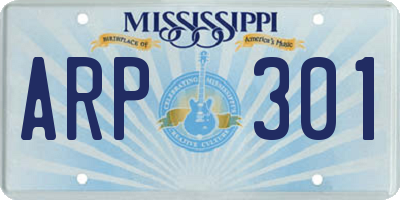 MS license plate ARP301