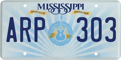 MS license plate ARP303