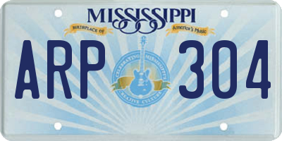 MS license plate ARP304