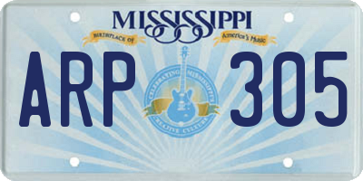 MS license plate ARP305