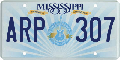 MS license plate ARP307