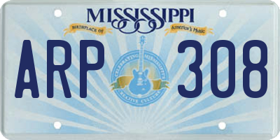 MS license plate ARP308