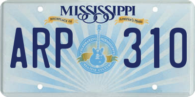 MS license plate ARP310