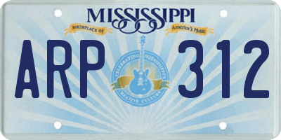 MS license plate ARP312