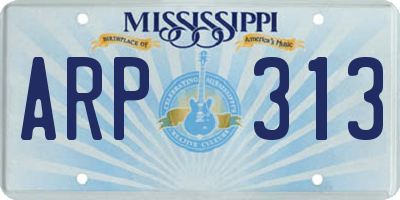 MS license plate ARP313