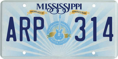 MS license plate ARP314