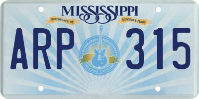 MS license plate ARP315