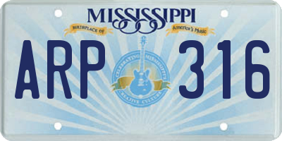 MS license plate ARP316