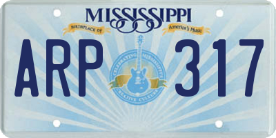 MS license plate ARP317