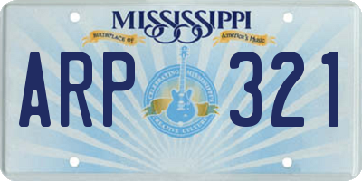 MS license plate ARP321
