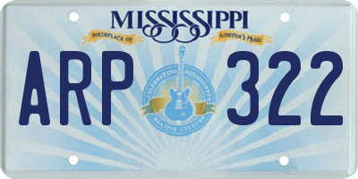 MS license plate ARP322