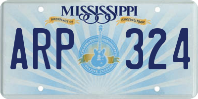 MS license plate ARP324