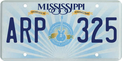 MS license plate ARP325