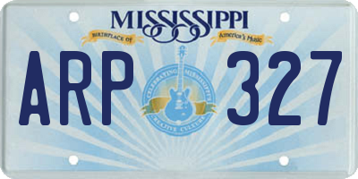 MS license plate ARP327
