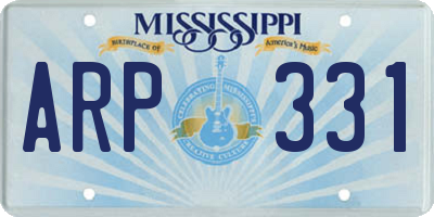 MS license plate ARP331