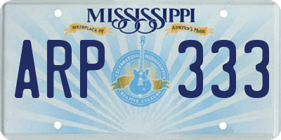MS license plate ARP333
