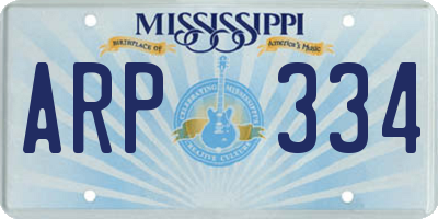 MS license plate ARP334