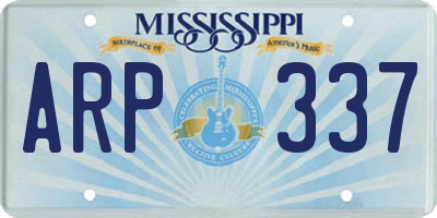MS license plate ARP337