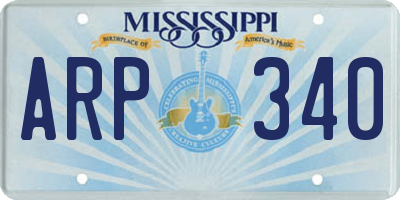 MS license plate ARP340