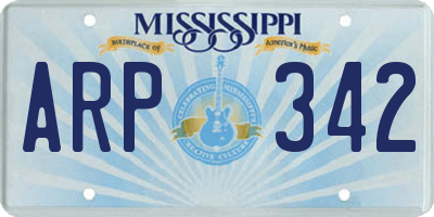 MS license plate ARP342