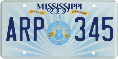 MS license plate ARP345