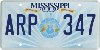 MS license plate ARP347