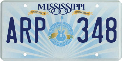 MS license plate ARP348