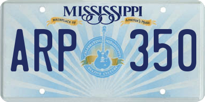 MS license plate ARP350