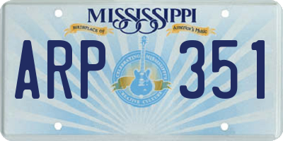 MS license plate ARP351