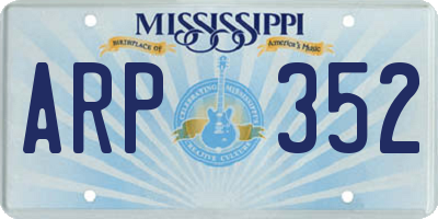 MS license plate ARP352