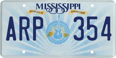 MS license plate ARP354