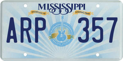 MS license plate ARP357