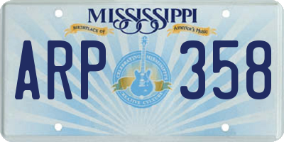 MS license plate ARP358