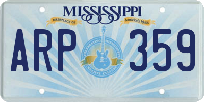 MS license plate ARP359