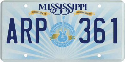 MS license plate ARP361