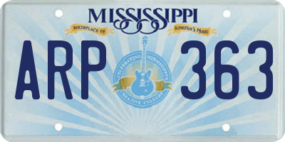 MS license plate ARP363