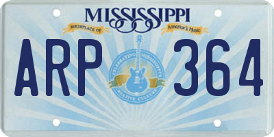 MS license plate ARP364
