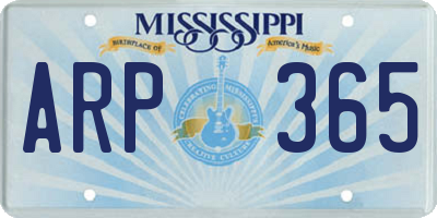 MS license plate ARP365
