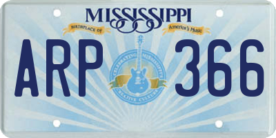 MS license plate ARP366