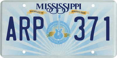 MS license plate ARP371