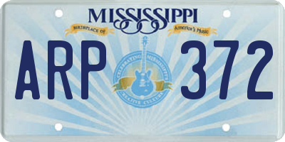 MS license plate ARP372