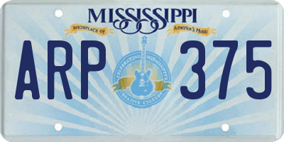 MS license plate ARP375