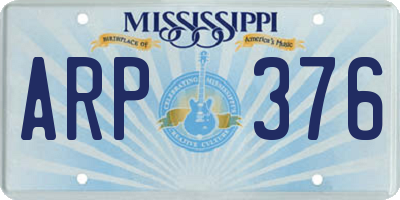 MS license plate ARP376