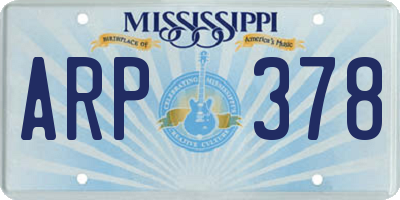MS license plate ARP378